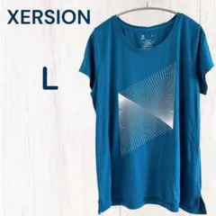 XERSIION Quick-Dri Lサイズ Tシャツ 半袖 青緑 ブルー系