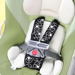 【2点セット】チャイルドシート ベルト 股ベルトカバー カメリアブラック