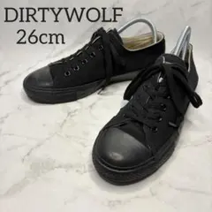 26cm DIRTYWOLF スニーカー ブラック 黒 キャンバス ローカット