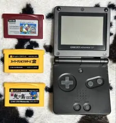 ゲームボーイアドバンスSP 本体 動作確認済 ソフト3本付き 外観美品 付き