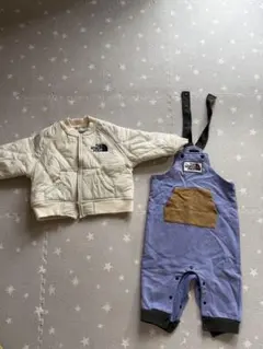 ノースフェイス キルティングジャケットとオーバーオールセット