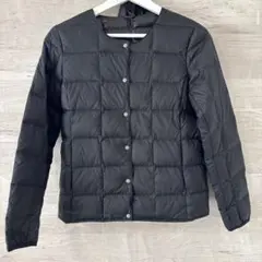 TAION クルーネックダウンジャケット　インナーダウン　ブラック　タイオン