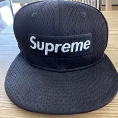 Supreme メッシュ ブラック ベースボールキャップ