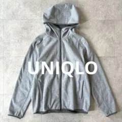 UNIQLO ユニクロ ブロックテックフリースパーカ メンズ グレー L