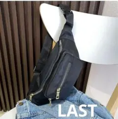 新品★ボディバック　ウエストポーチ　ブラック　男女兼　ショルダーバッグ　2849