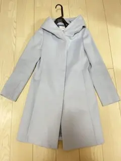 ユナイテッドアローズグリーンレーベルリラクシング 水色フード付きロングコート