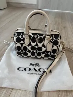 coach ブラックマルチ　ミニボストンバッグ　コーチ　美品