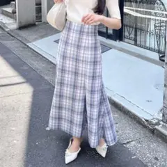 未使用　INGNI　バックレースアップチェック柄マーメイドスカート
