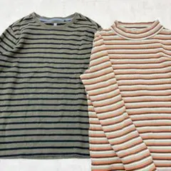 UNIQLO含む 140 男の子 ロンT 2点セット ボーダー 長袖