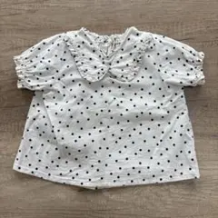 【美品】バースデー 水玉フリル襟シャツ