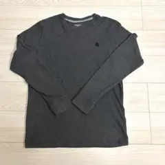 ロンT ワッフル生地　長袖シャツ　グレー　L カットソー