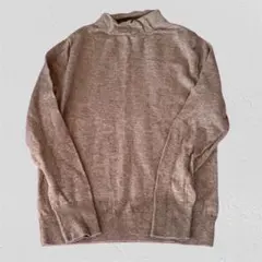 MUJI ウール混紡 ハイネックニット ベージュ　Ｌサイズ