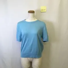 kk221【L】ZARA 半袖 無地 ドロップショルダー トップス リブ裾