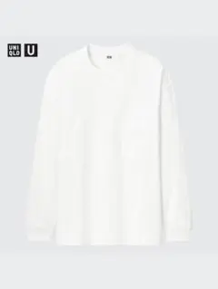 ユニクロU クルーネックT 長袖 ロンT 白 ホワイト L