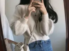 ゆったりニットセータートップスレディース