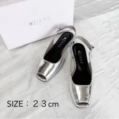 【1度着用のみ美品】 ダイアナ サンダル ローヒール ストラップ オープントゥ
