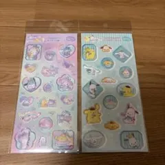 サンリオ　すりガラス風シール　2枚セット　ユニコーン　アフタヌーンティー