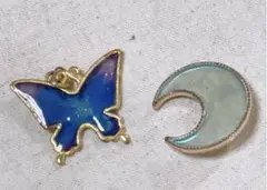 レジン アクセサリー ヘアゴム チャーム 月 蝶