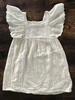 ZARA フリル袖 ホワイトワンピース 2-3歳　約100センチ