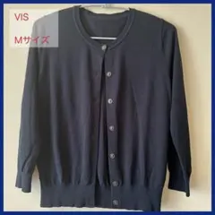 【美品】VIS カーディガン ネイビー M クルーネック 羽織り 冷房対策のサムネイル