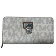 MICHAEL KORS マイケルコース MK柄 ラウンドファスナー 長財布 白