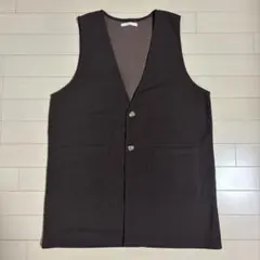 Vネック ベスト ジレ ブラウン