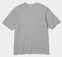 ユニクロ　オーバーサイズポケツキTシャツ　5分袖　グレー