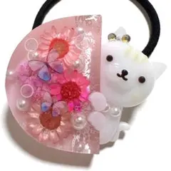 レジンヘアゴム 猫ヘアゴム ピンク 花 No.56 レジンヘアゴム 猫ヘアゴム ピンク 花 No.56 - メルカリ