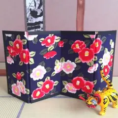 ハンドメイド☆ミニチュア 屏風 お正月柄②