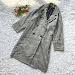 ✨在庫限り✨ (M) チェスターコート ダブルブレスト チェック柄 きれいめ