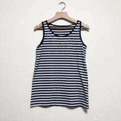 タンクトップ　ボーダー　ストーン付き　Mサイズ