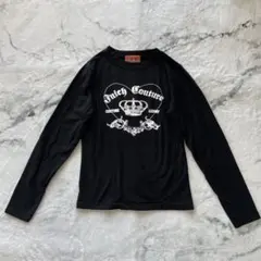 JUICY COUTURE クラウンプリント 長袖Tシャツ M ブラック
