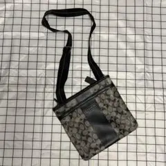 COACH コーチ ショルダーバッグ グレー ブラック モノグラム PVCレザー