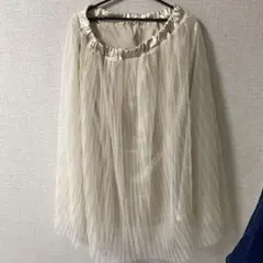 値下げ◎ アイボリー プリーツスカート LLサイズ