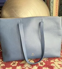 AIGNER レザートートバッグ ブルー