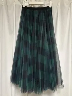 DRWCYS チュールロングスカートチェック