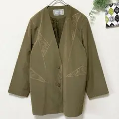 【Laliberte】 アウター コート 羽織り M ジャケット 刺繍 ミセス