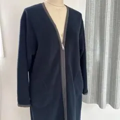 Macphee ネイビー フリース ロングコート