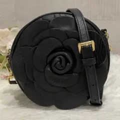 ⭐︎希少⭐︎ マイケルコース ショルダーバッグ フラワー レザー 丸形 ブラック
