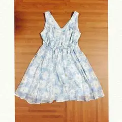 MERCURYDUOシフォンマーガレット柄ワンピース