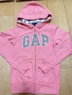 GAP ピンク　裏起毛フルジップパーカー　140