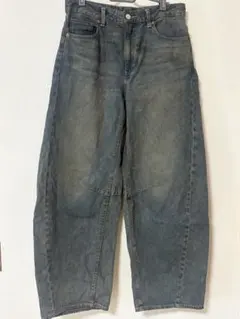 GU ワイドレッグデニム L