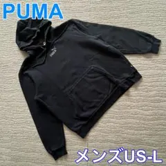 PUMA プーマ 長袖 ロゴプリント コットン混 スウェット パーカーUS-L