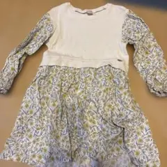 花柄七分袖ワンピース