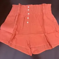 ヨ*シ様 オレンジ ボタン付き ショートパンツ　X L
