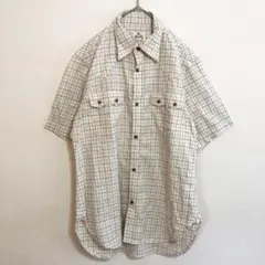 Mademoiselle NONNON チェック半袖シャツ ベージュ F コット - メルカリ