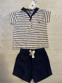【新品タグ付き✨】プチバトー、セーラー、トップス＆ショートパンツセット