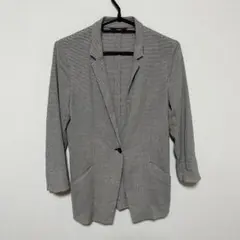 COMME CA ブラック　チェック　薄手　コットン　ジャケットのサムネイル