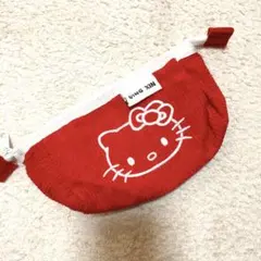 新品未使用　SANRIO ハローキティ　ポーチ　コーデュロイ　レッド　赤　多用途