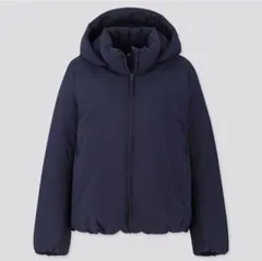 UNIQLO ネイビー フード付き ダウンジャケット